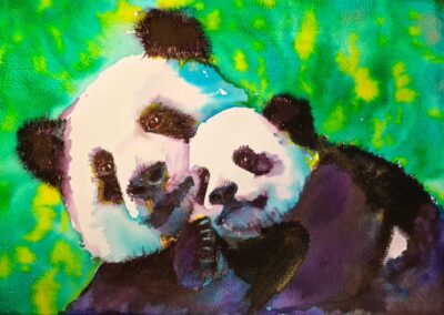 Panda and Cub by Gayle Carey