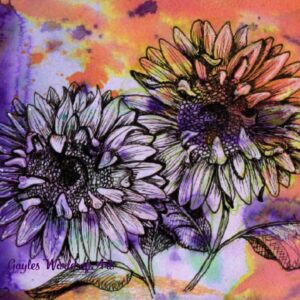 ink sunflowers