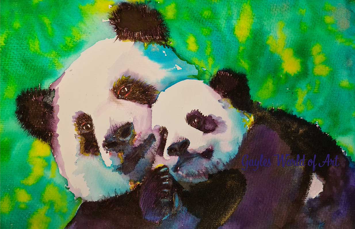 panda and cub panda and cub